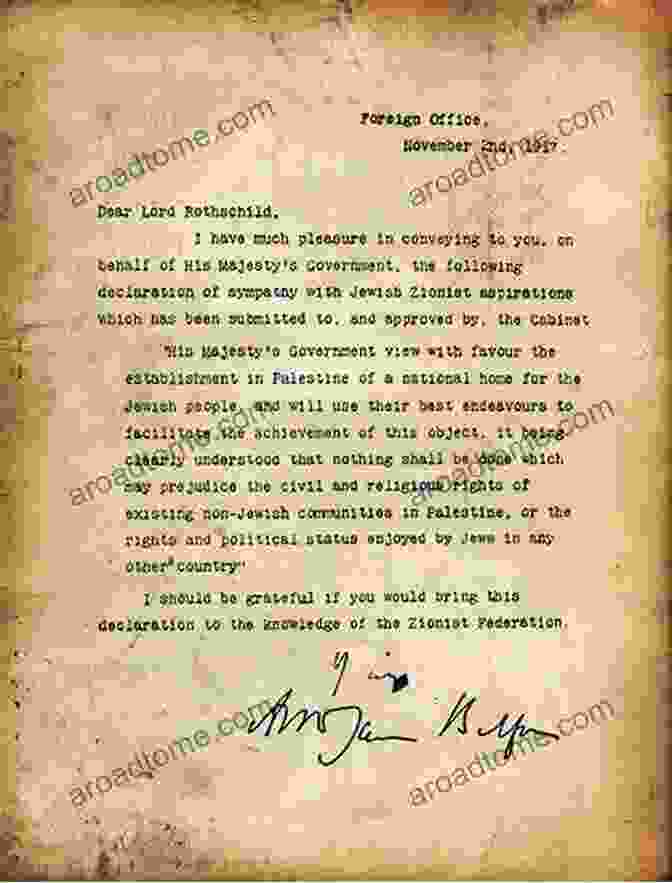 A Copy Of The Balfour Declaration, Promising A National Home For The Jewish People In Palestine The Invention Of The Land Of Israel: From Holy Land To Homeland