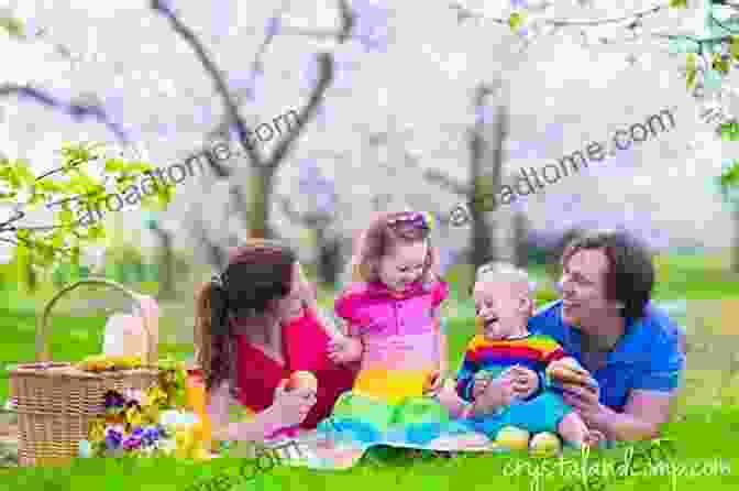 A Family Enjoys A Picnic In A Blooming Meadow During Spring My Love For You All Year Round