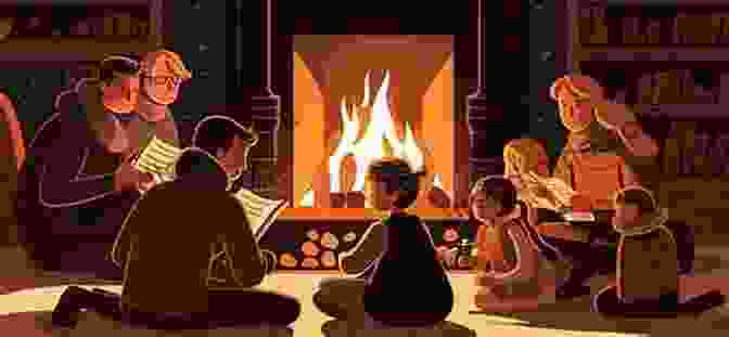 A Family Gathered Around A Fireplace, Reading 'My Love For You All Year Round' My Love For You All Year Round