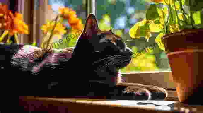 A Relaxed Cat Lounges On A Windowsill, Its Tail Curled Contentedly. What Cats Want: An Illustrated Guide For Truly Understanding Your Cat