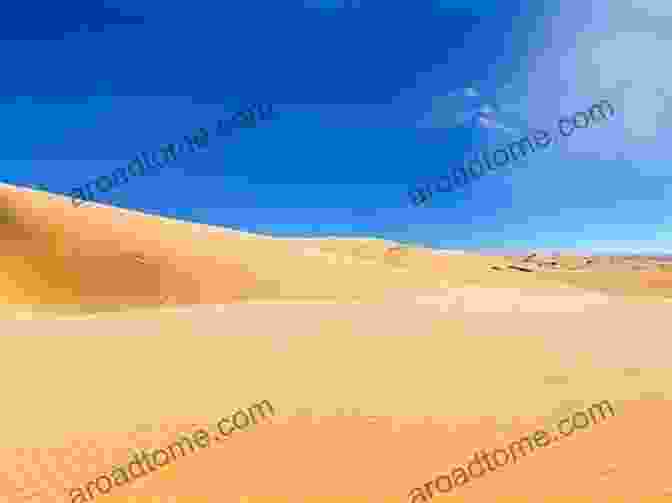 A Vast Desert With Rolling Sand Dunes, A Clear Blue Sky, And A Lone Camel In The Distance. THE WORLD AND IT S BEAUTY : BEAUTY OF THE WORLD