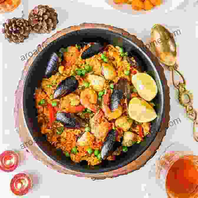 Aromatic Paella With Saffron Infused Rice, Tender Seafood, And Vibrant Vegetables The Spanish Cooking: Top 30 Healthy Mouth Watering And Popular Spanish Main Dish One Dish And Appetizer Meals