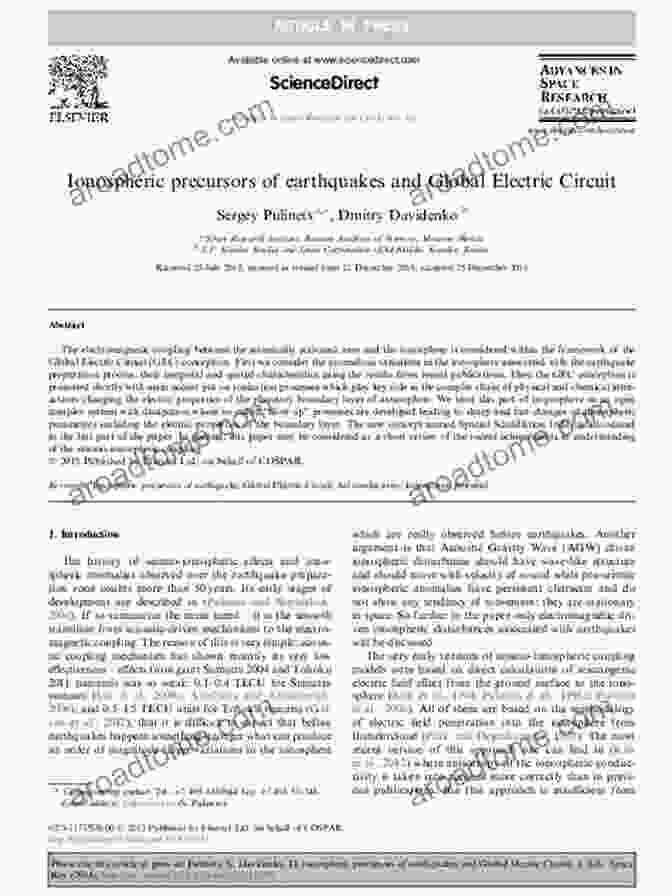 Dr. Sergey Pulinets, A Renowned Scientist In The Field Of Ionospheric Earthquake Precursors Ionospheric Precursors Of Earthquakes Sergey Pulinets