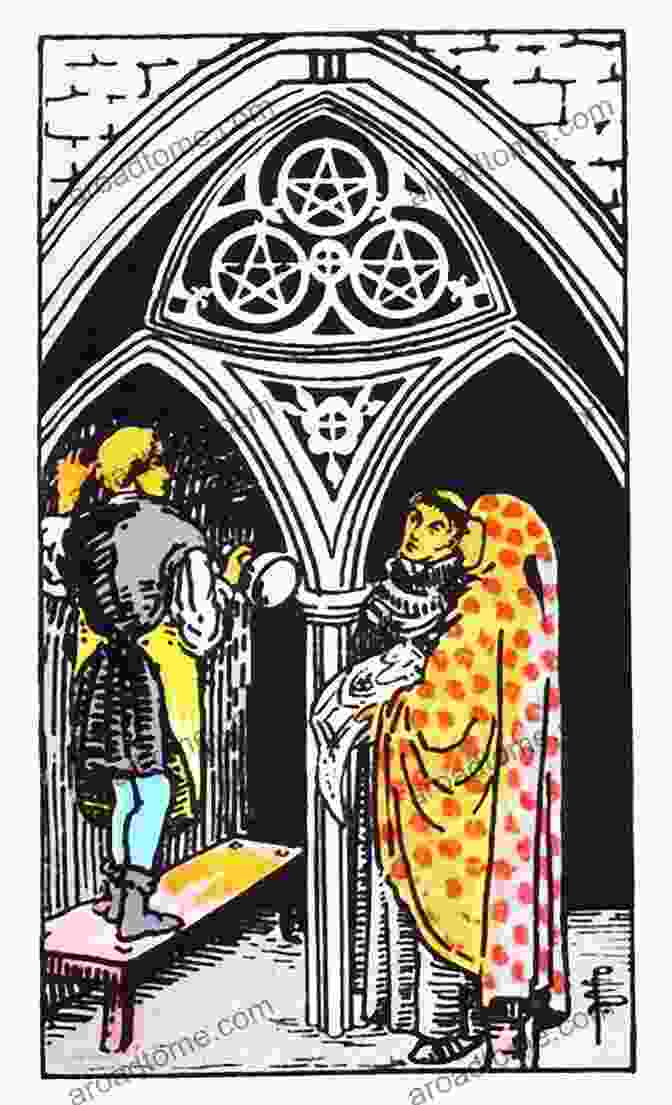 Drawing Of The Three Of Coins Tarot Card Drawing The Three Of Coins