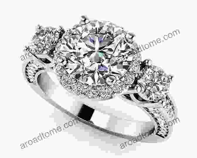 Engagement Ring Model Cc 46 Featuring A Sparkling Diamond Surrounded By A Halo Of Smaller Diamonds, Set On An Intricate Platinum Band. Engagement Ring Model (CC 46)