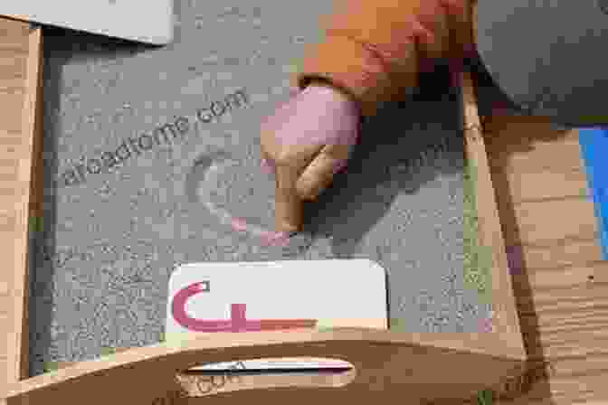 Preschooler Writing Letters In Sand Learn The Alphabet (Early Learning 1)