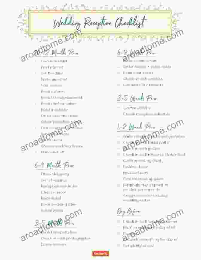 Reception The Wedding Photography Checklist (The Wedding Planning Checklist 1)