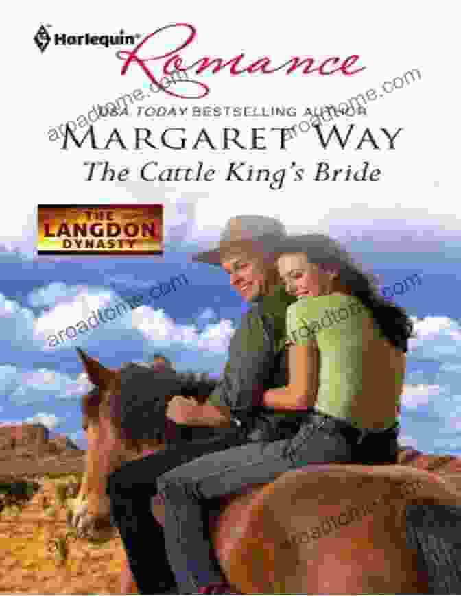 The Cattle King Bride Book Cover Featuring A Woman Riding A Horse With A Cowboy Looking On The Cattle King S Bride (The Langdon Dynasty 1)